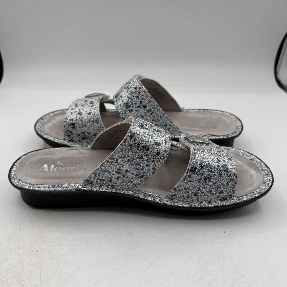 Alegria Violette Terrazzo Sandals Womens EU 41 US 10.5-11 Blue Silver White Shoe - Picture 7 of 11